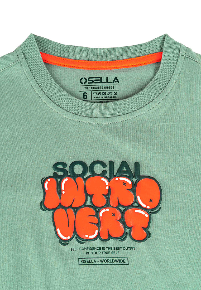 Osella Kids Relaxed Fit Graphic T-Shirt In Lafayette Green