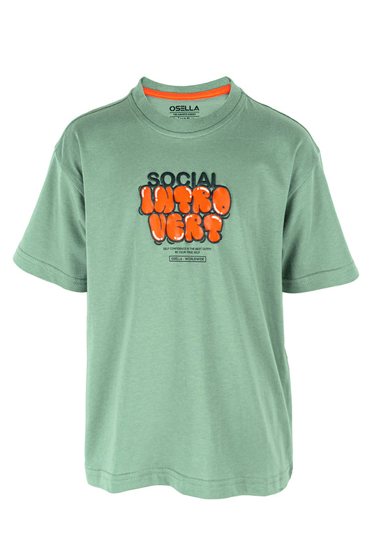 Osella Kids Relaxed Fit Graphic T-Shirt In Lafayette Green