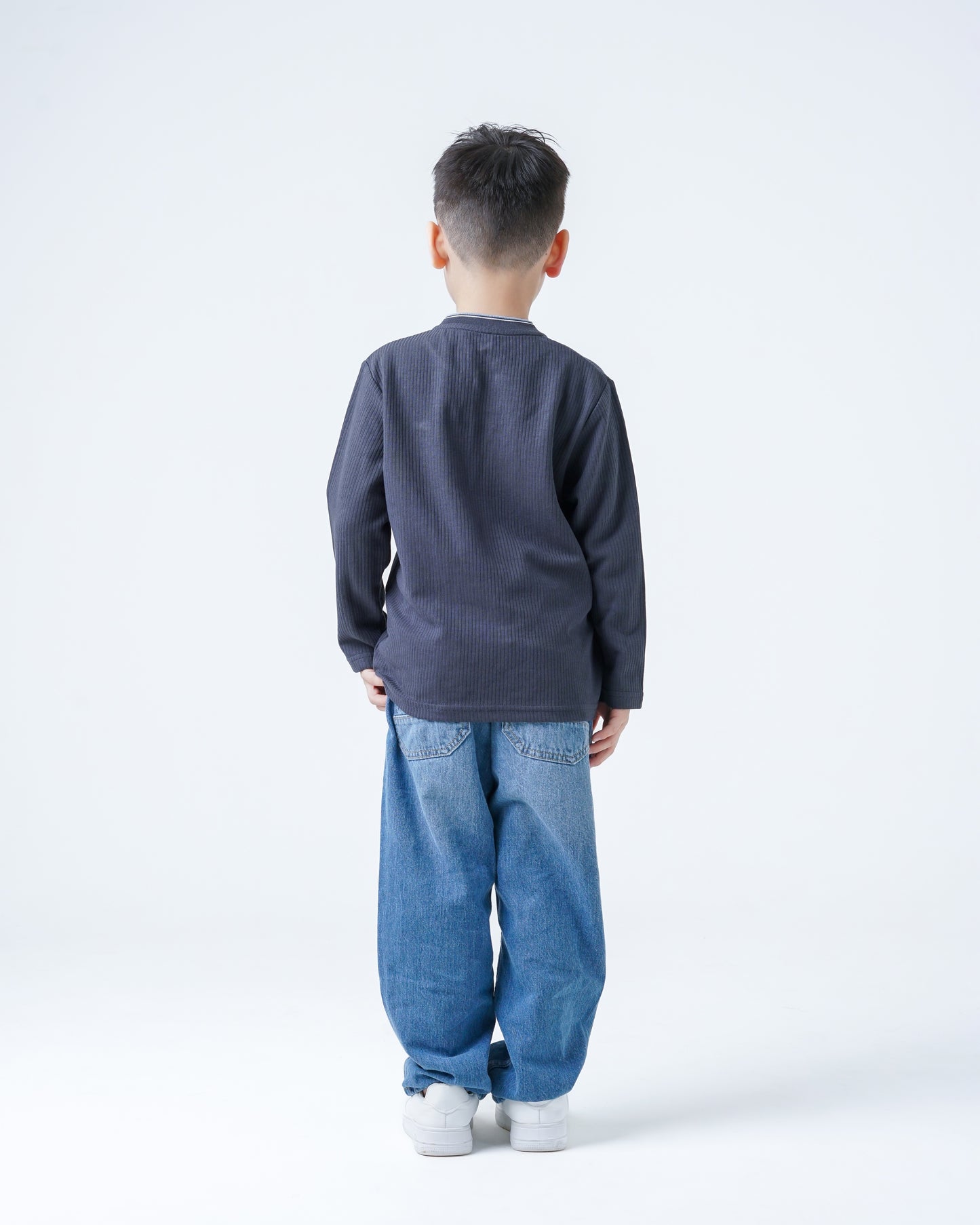 Osella Kids Arslan Long Sleeve Vertical Texture Knit Top