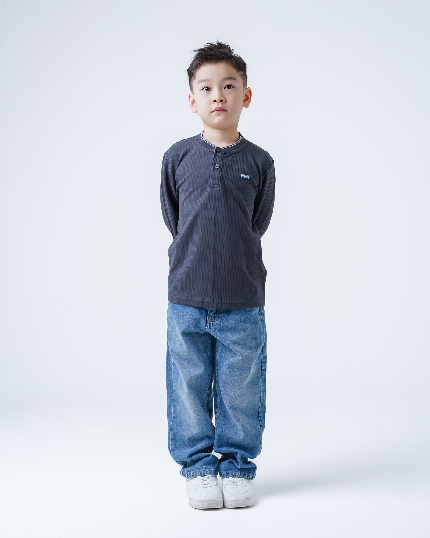 Osella Kids Arslan Long Sleeve Vertical Texture Knit Top
