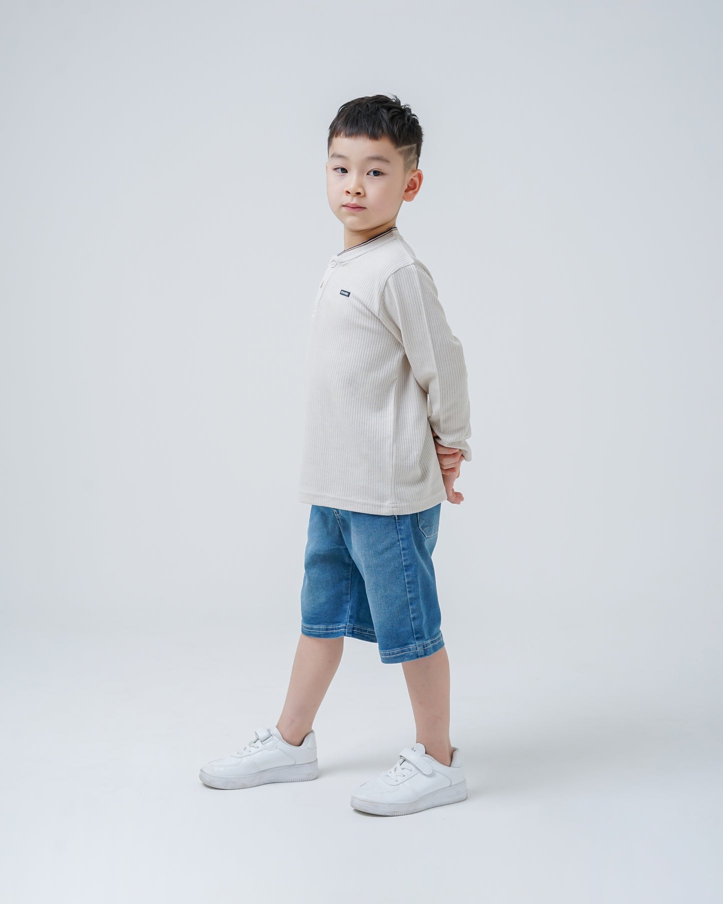 Osella Kids Arslan Long Sleeve Vertical Texture Knit Top