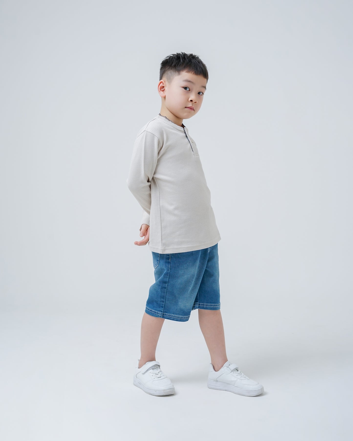 Osella Kids Arslan Long Sleeve Vertical Texture Knit Top