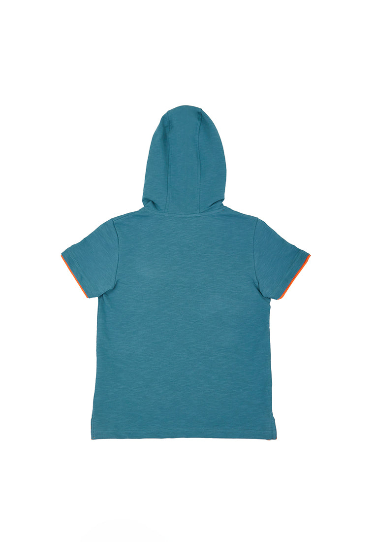 Osella Kids Boy Forest Collection T-Shirt Hoodie In Viridian Green