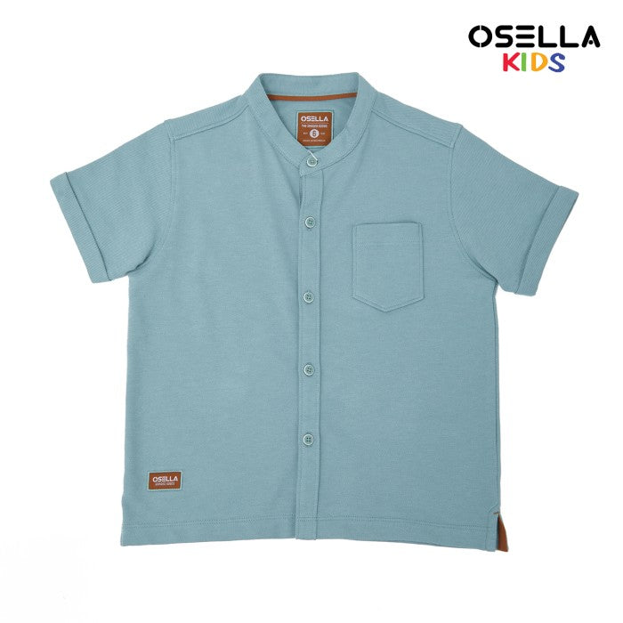 [NEW] OSELLA MASON SHORT SLEEVE SHANGHAI COLLAR KNIT SHIRT  22325207 | Kemeja Anak Laki-laki Lengan Pendek