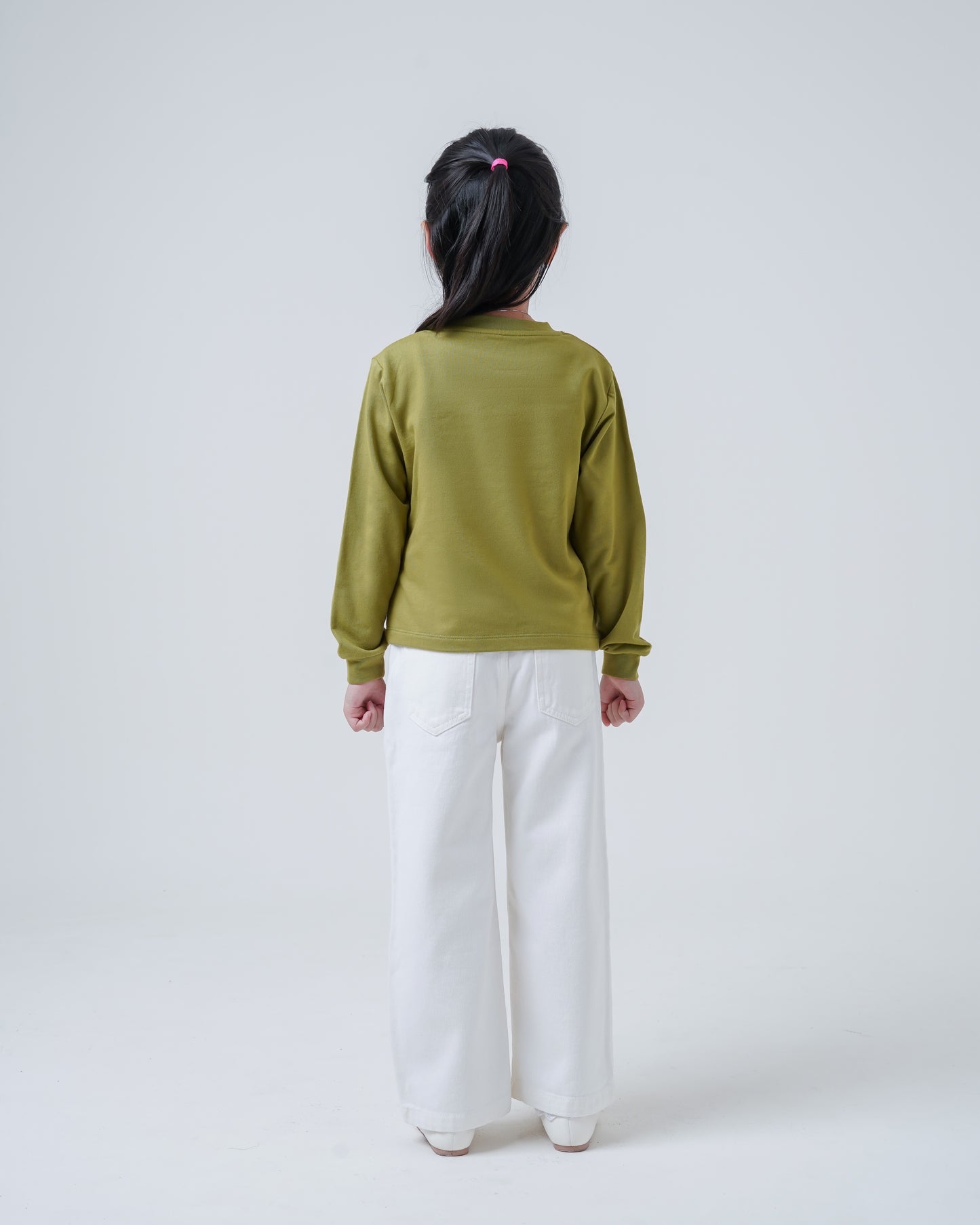 Osella Kids Daisy Sweatshirt In Olive Green