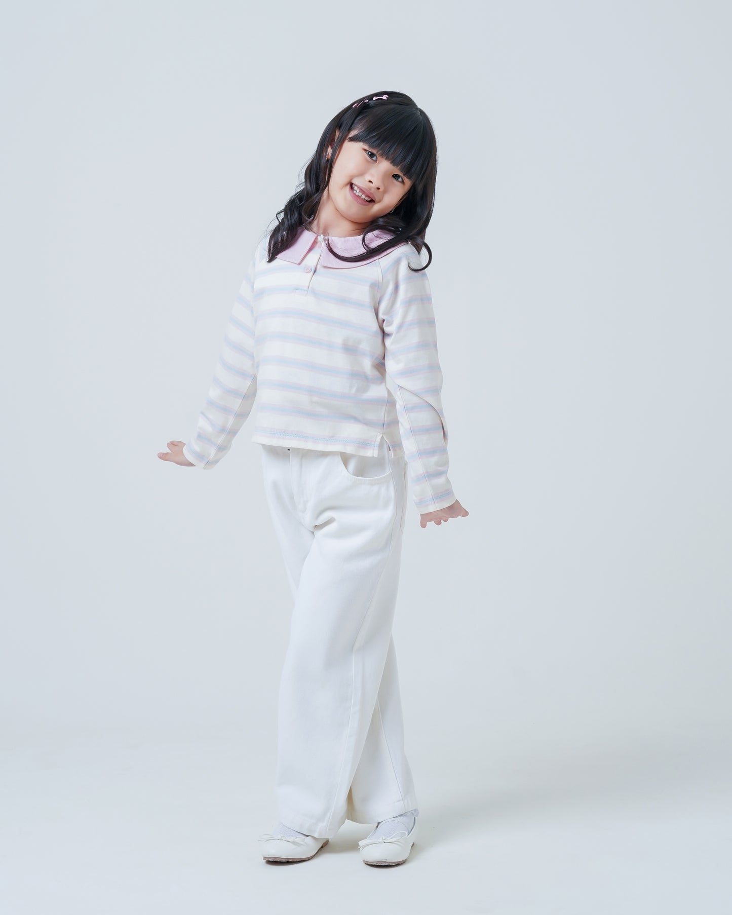Osella Kids Pastel Stripes Collared Tee