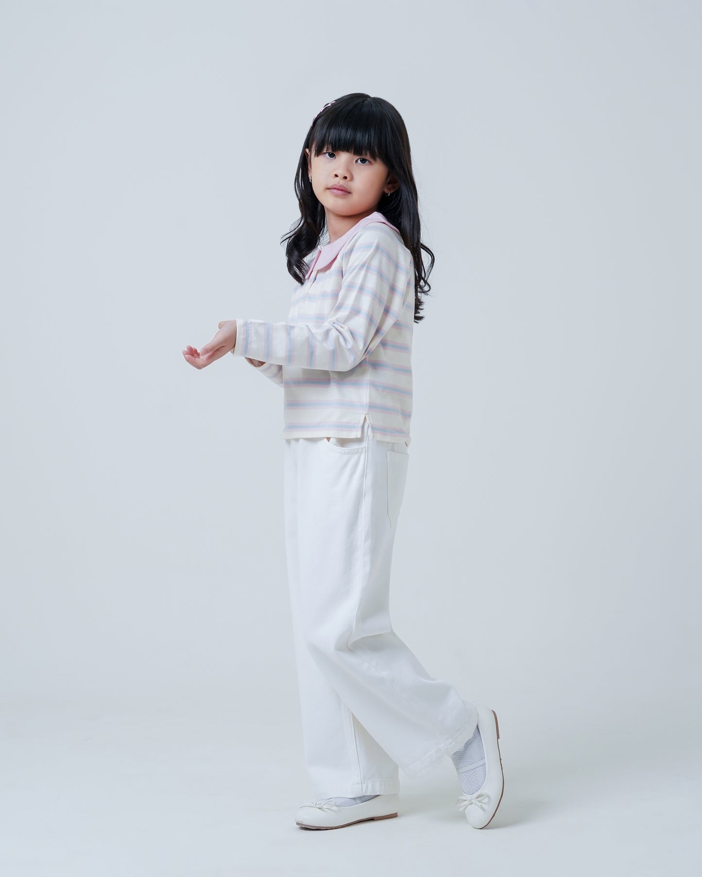 Osella Kids Pastel Stripes Collared Tee