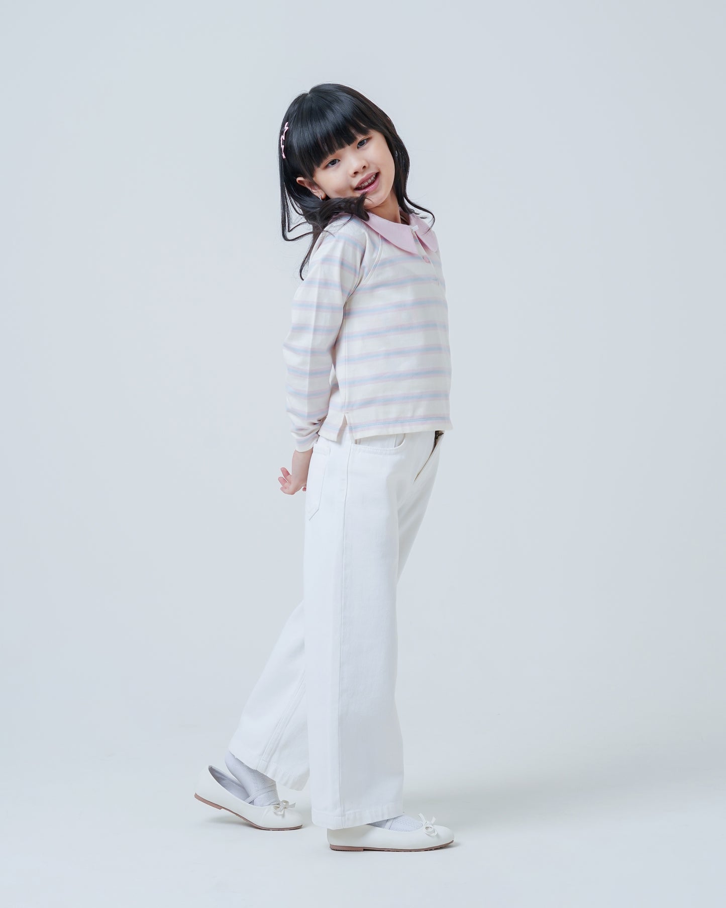 Osella Kids Pastel Stripes Collared Tee