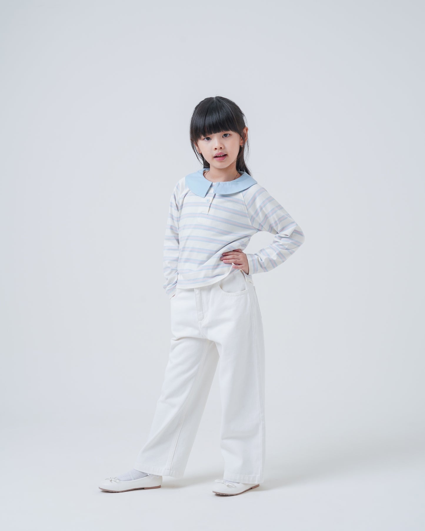 Osella Kids Pastel Stripes Collared Tee