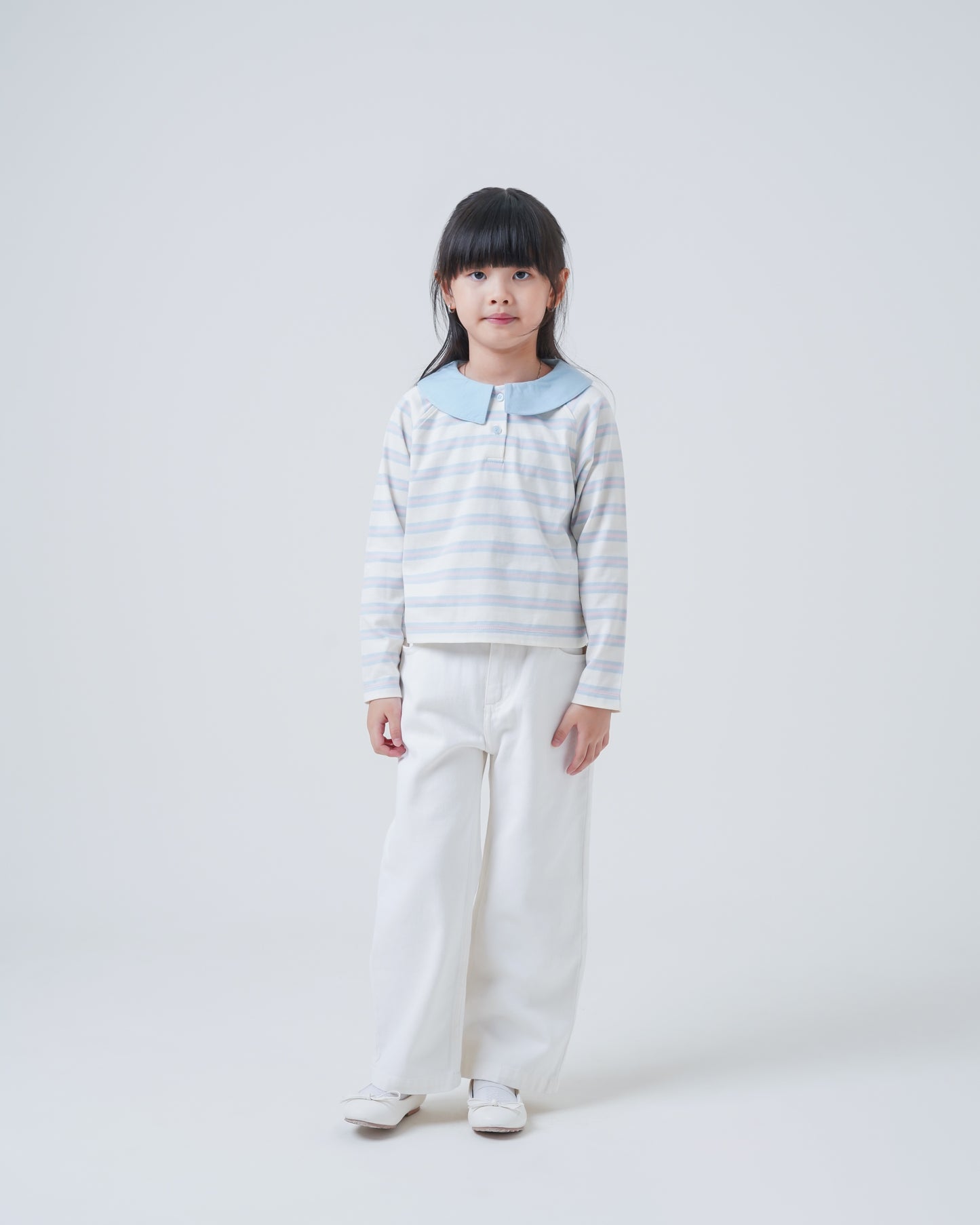 Osella Kids Pastel Stripes Collared Tee