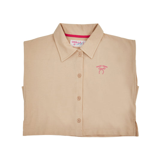 Osella Kids Knitted Collared Shirt In Beige