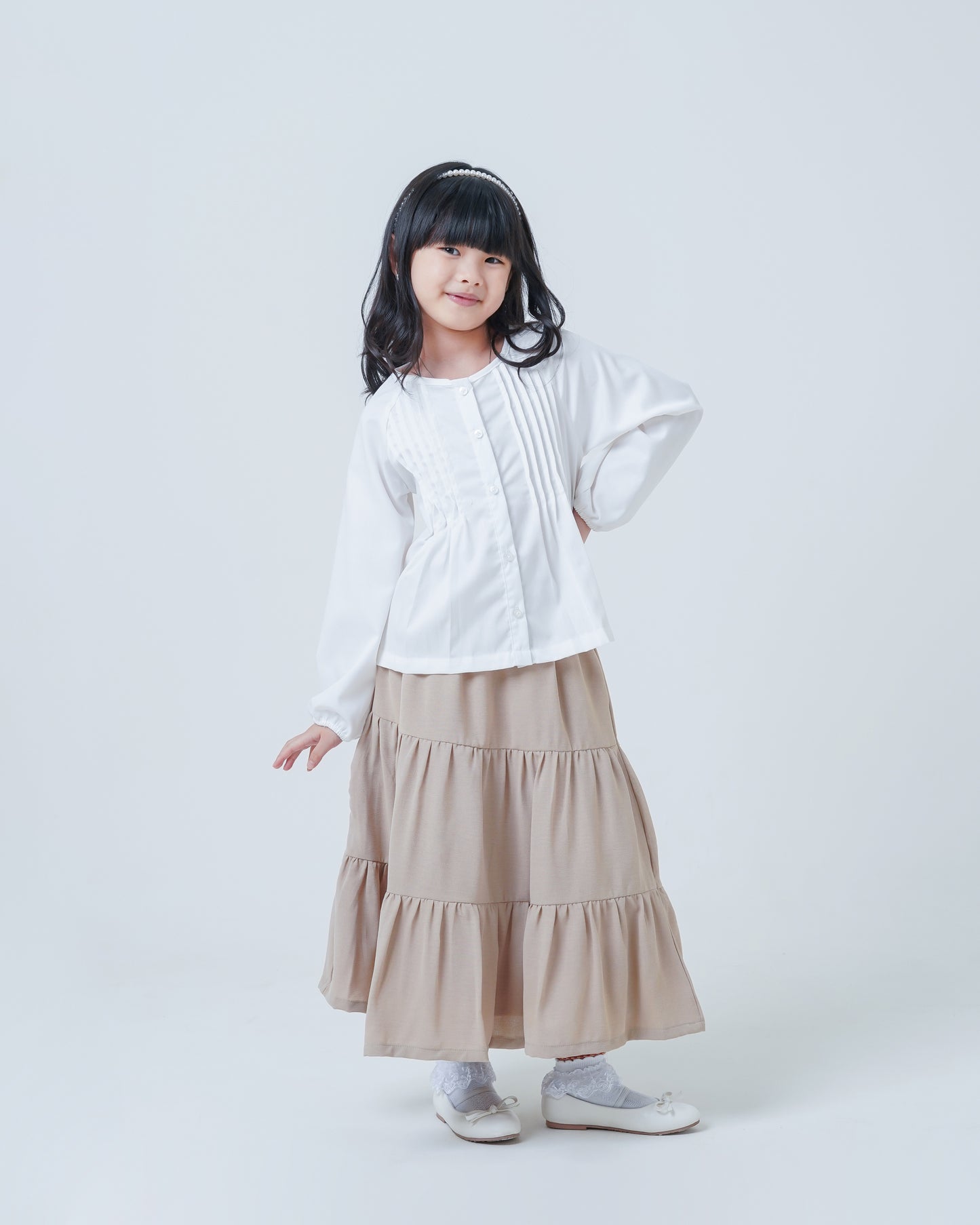 Osella Kids Pearl Pleated Blouse