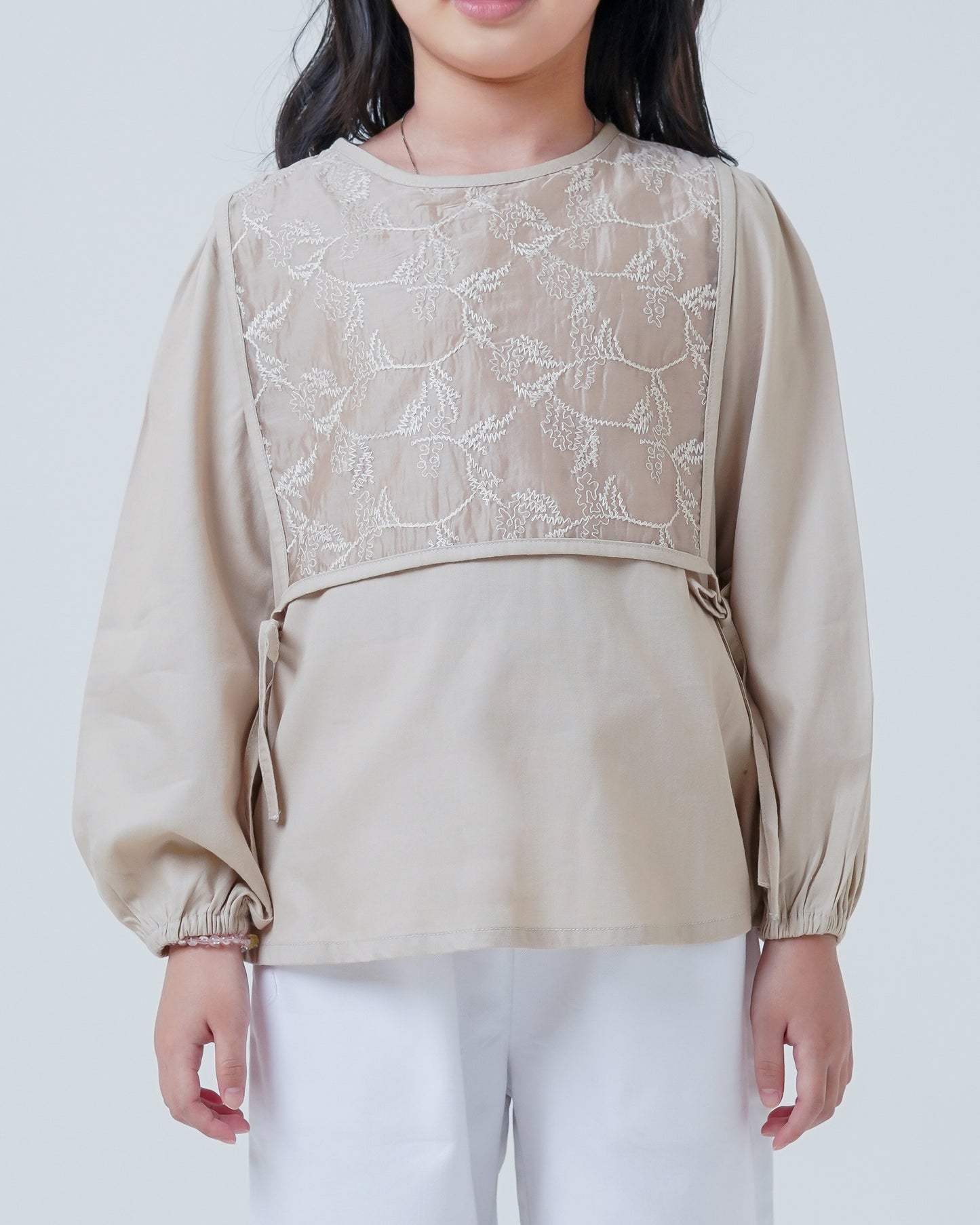 Osella Kids Zahra Embroidered Wrap Top