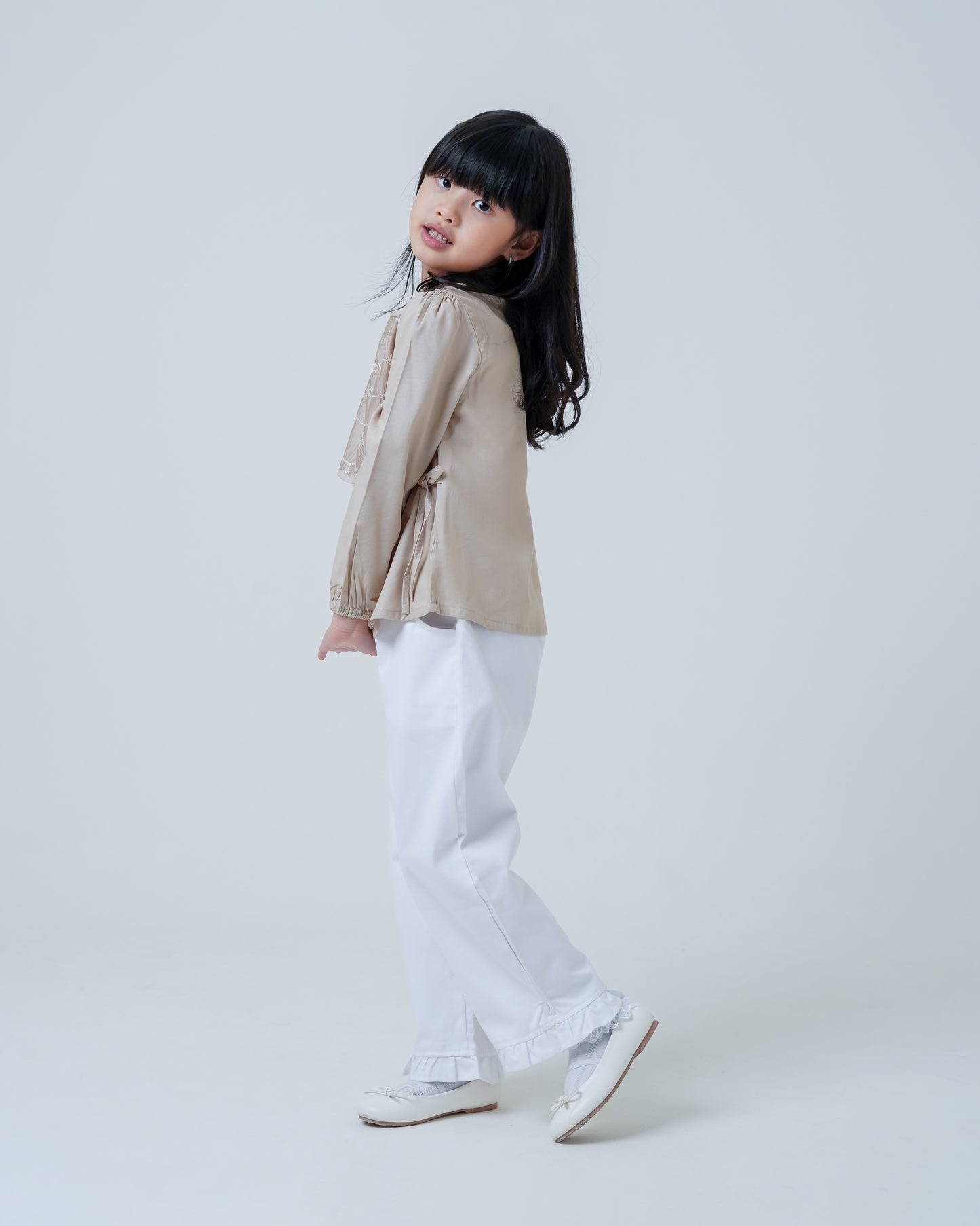 Osella Kids Zahra Embroidered Wrap Top