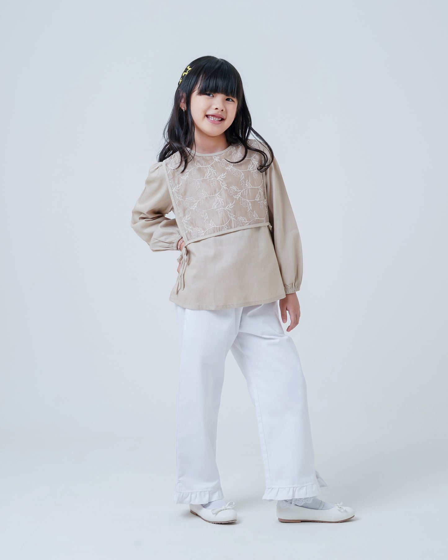 Osella Kids Zahra Embroidered Wrap Top