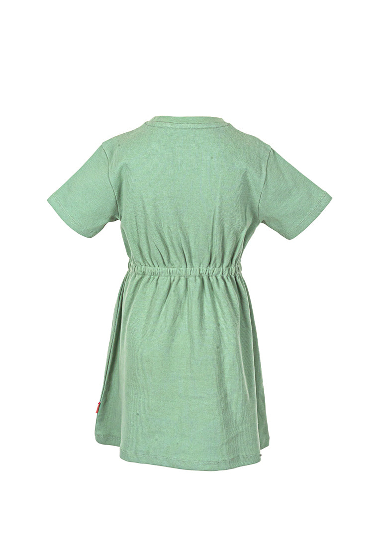 Osella Kids Lake Como Waffle Mini Dress In Sage Green