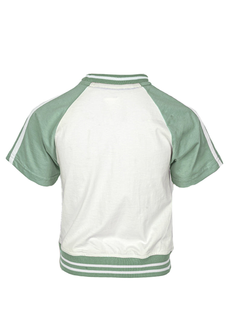 Osella Kids Original Two Tone Tshirt In White And Sage Green