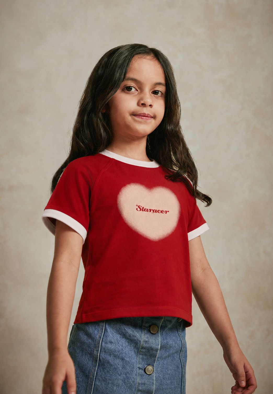 Osella Kids Faded Heart Raglan T-shirt