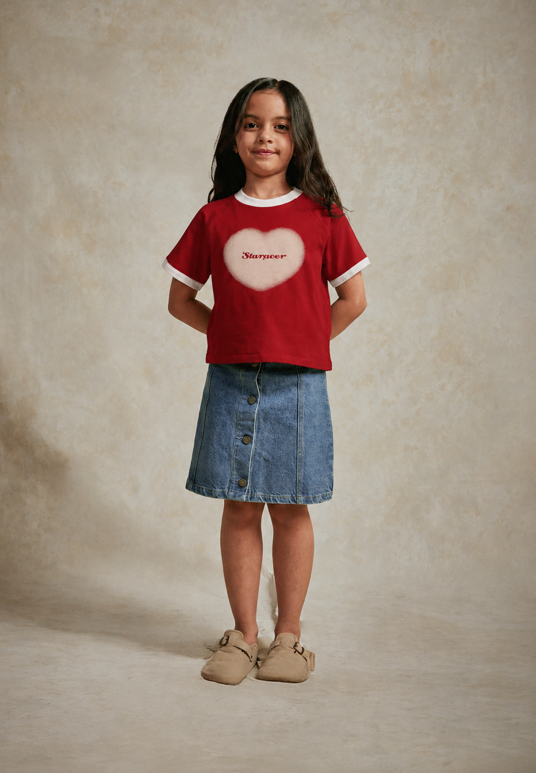 Osella Kids Faded Heart Raglan T-shirt