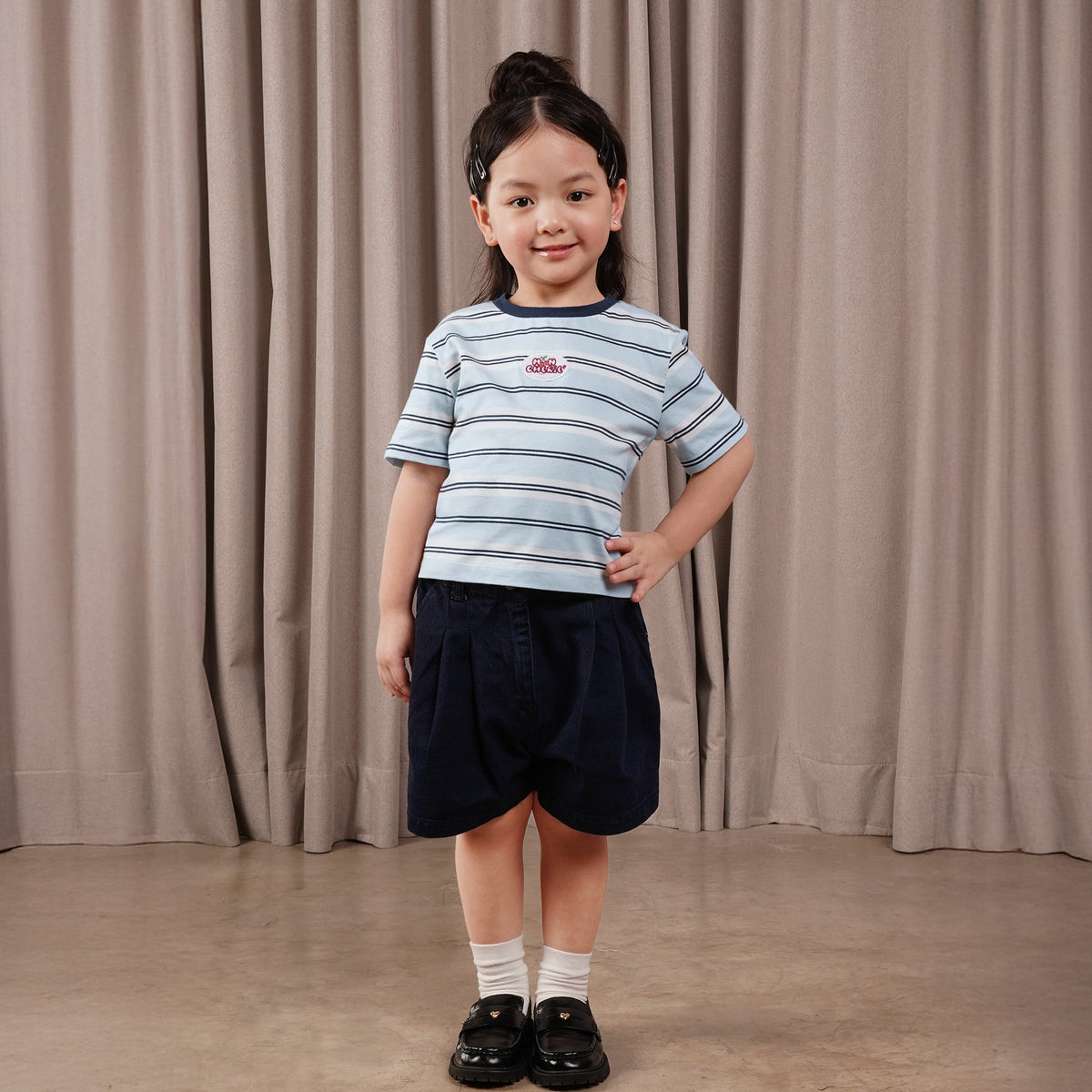 Osella Kids Ringer Cherry Stripe T-Shirt
