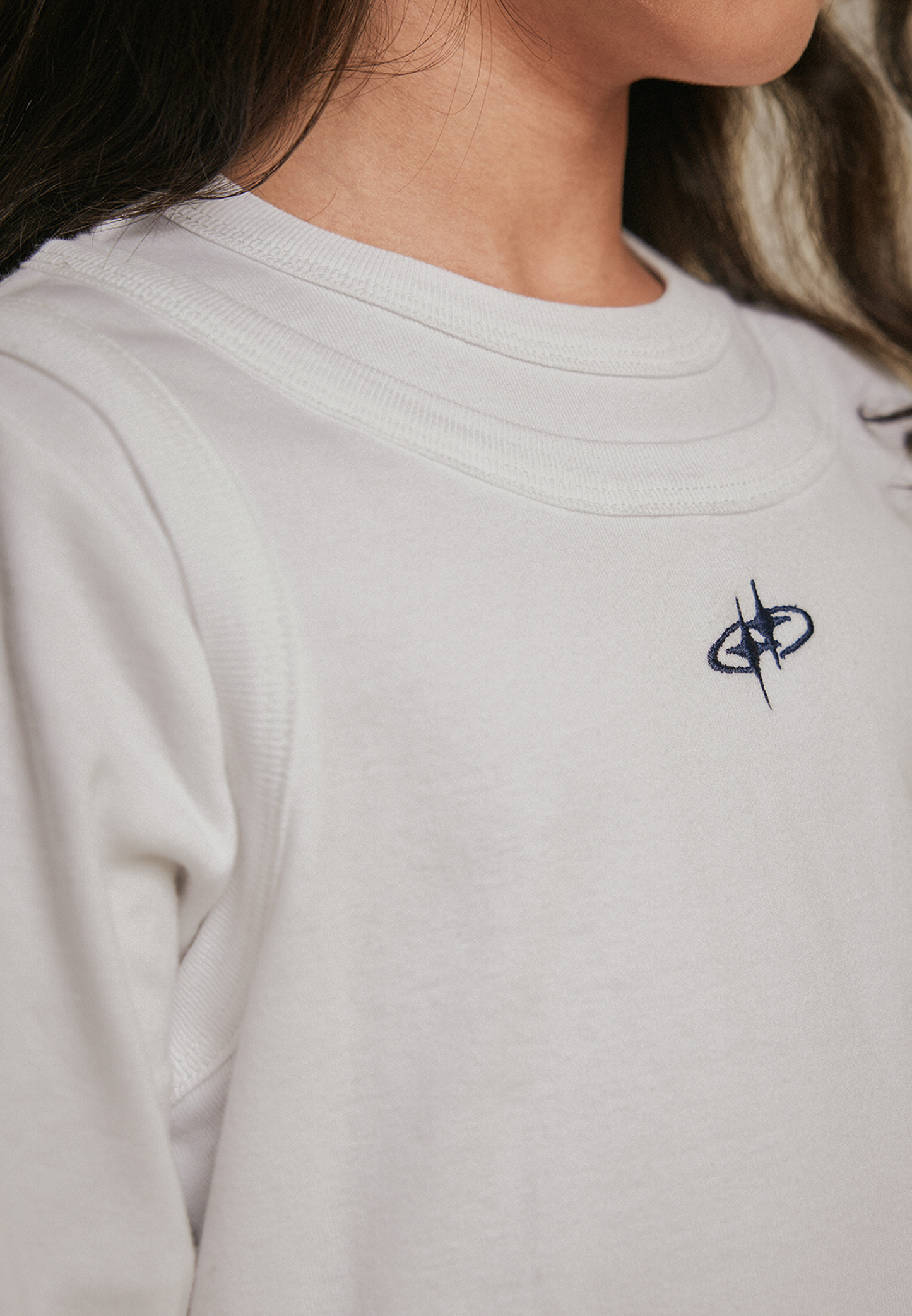 Osella Kids Overlap Long Sleeve T-shirt in White