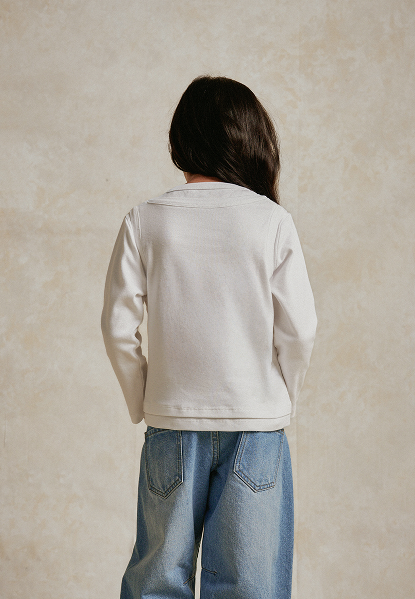 Osella Kids Overlap Long Sleeve T-shirt in White