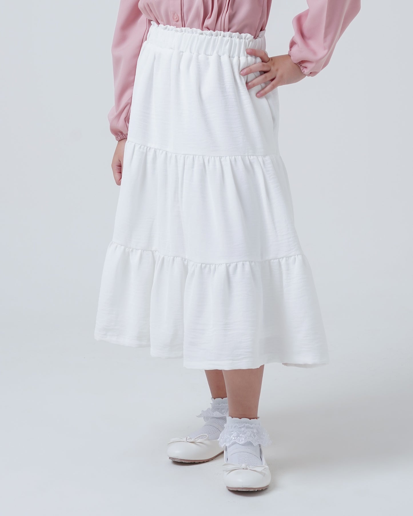 Osella Kids Tiered Crinkle Long Skirt