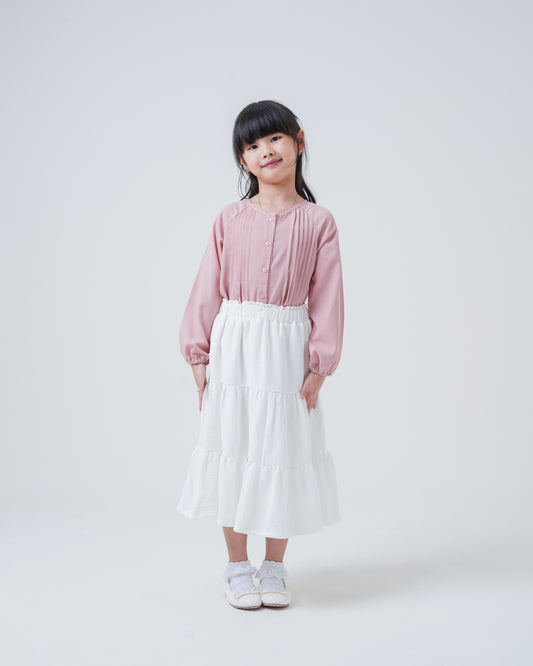 Osella Kids Tiered Crinkle Long Skirt