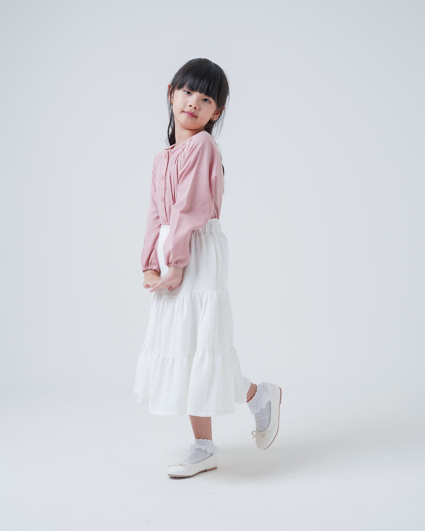 Osella Kids Tiered Crinkle Long Skirt