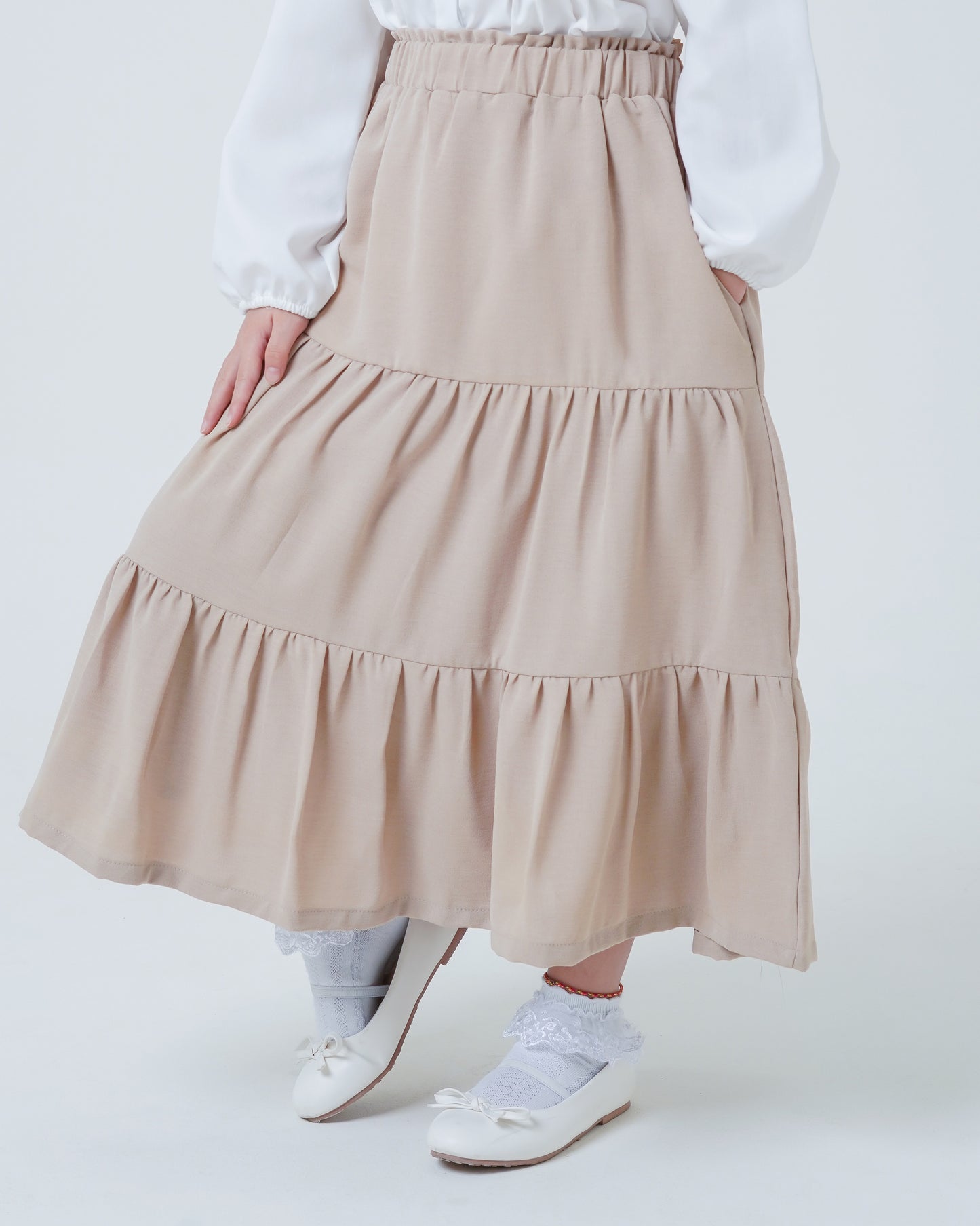 Osella Kids Tiered Crinkle Long Skirt