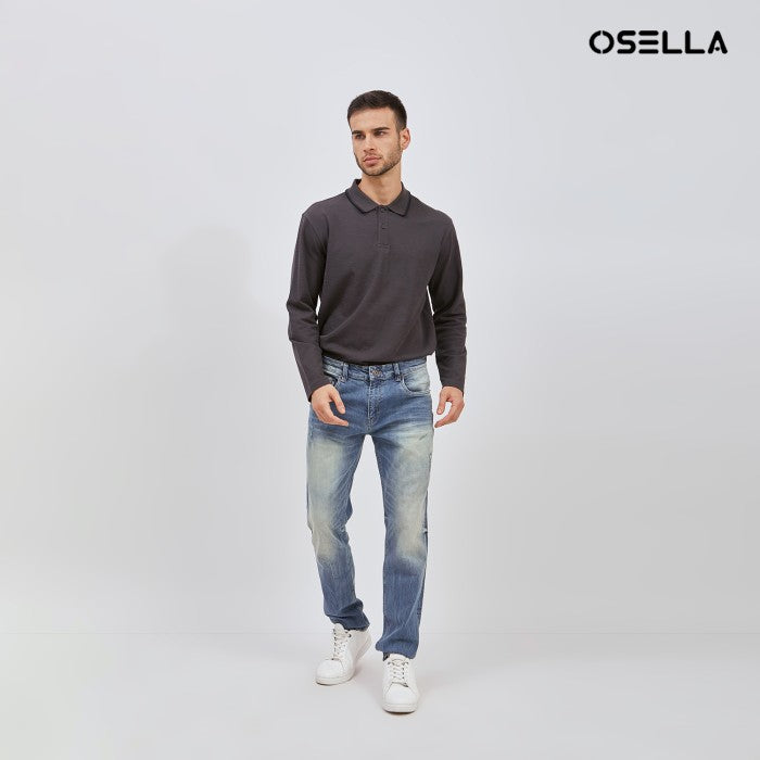 [New] Osella Thomas Slim Fit Jeans In Medium Indigo Blue 208O5002A2 | Celana Panjang Jeans Pria