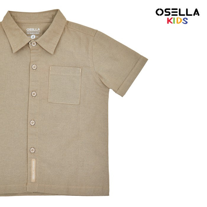 [NEW] Osella Linen Look Short Sleeve Shirt 22325002 | Atasan Kemeja Anak Laki Laki Kerah Reguler