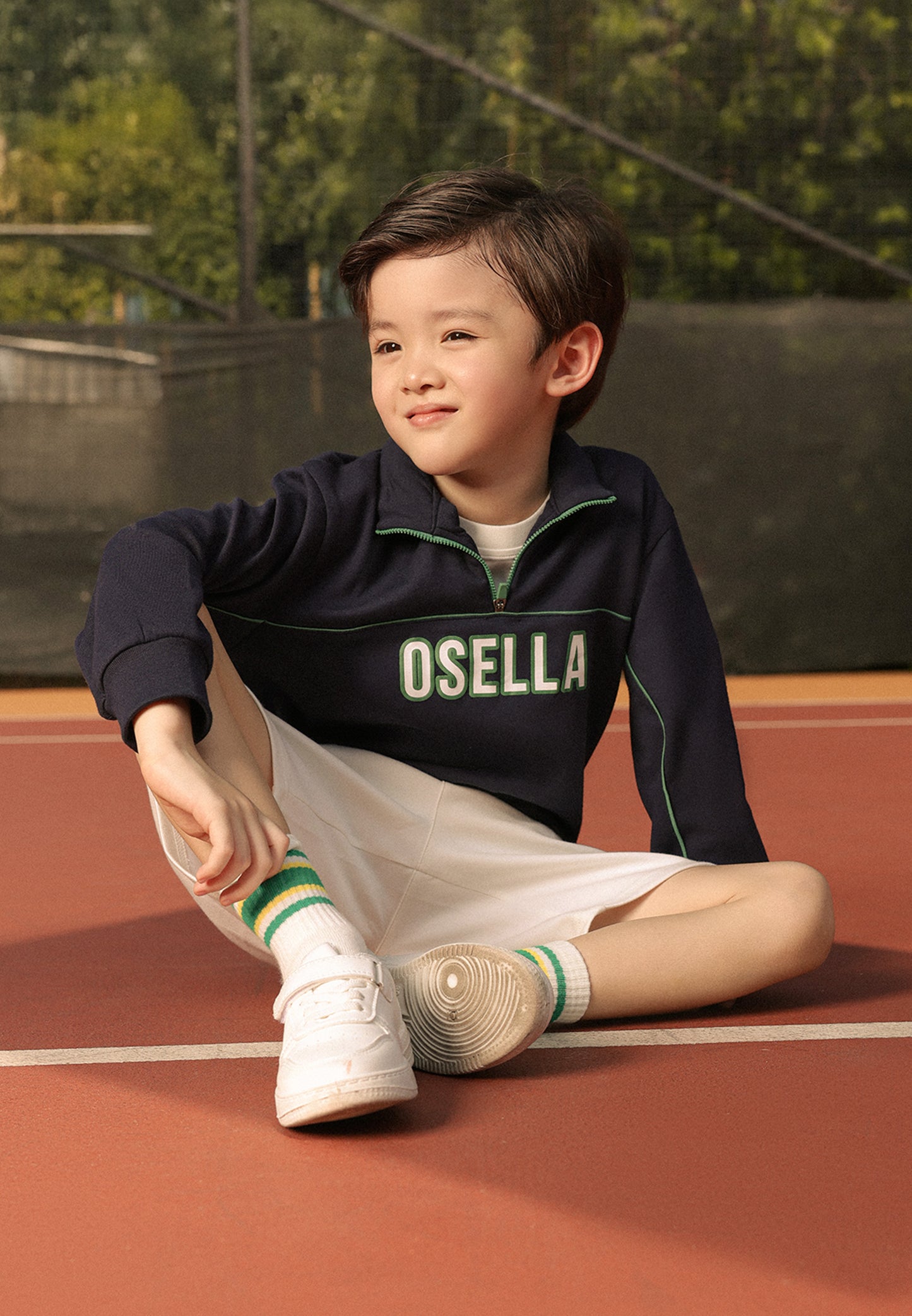 Osella Kids Jaime Zip-Up Sweatshirt In Navy