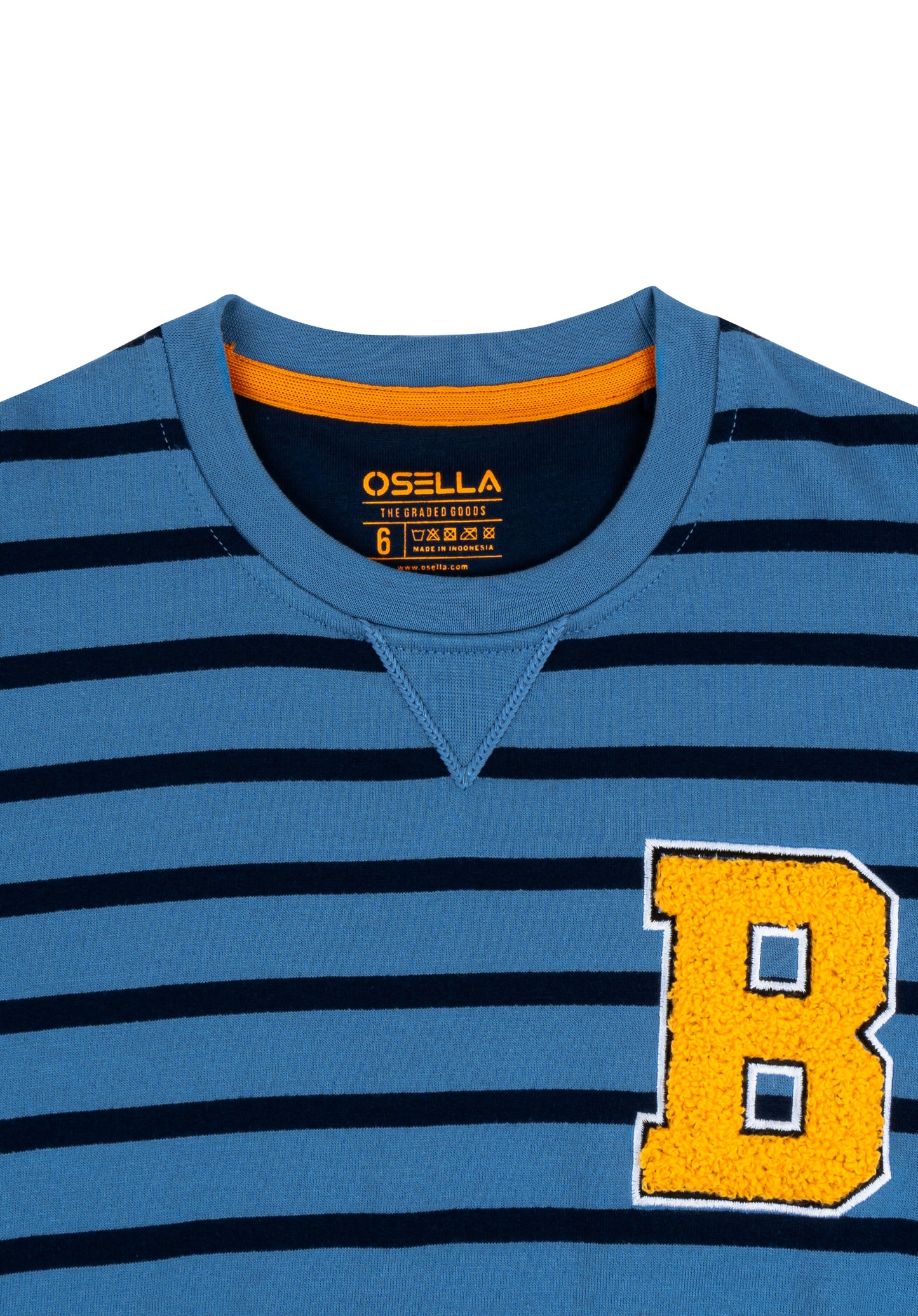 Osella Kids Stripe Sweatshirt In Light And Dark Blue