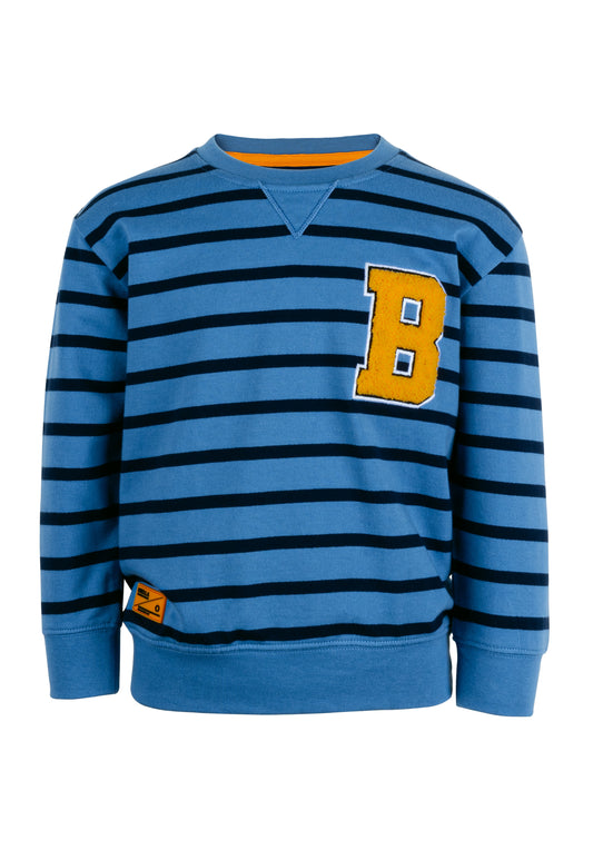 Osella Kids Stripe Sweatshirt In Light And Dark Blue