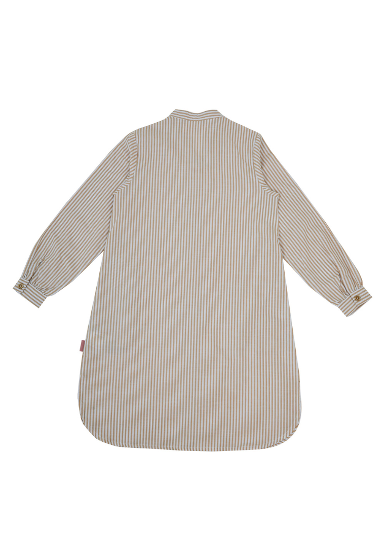 Osella Kids Stripe Tunic Shirt In Brown And White