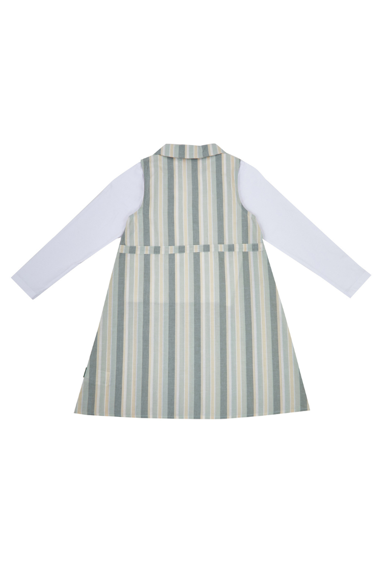 Osella Kids Sleeveles Long Vest In Striped Fabric  + Additional Long Sleeve T-Shirt