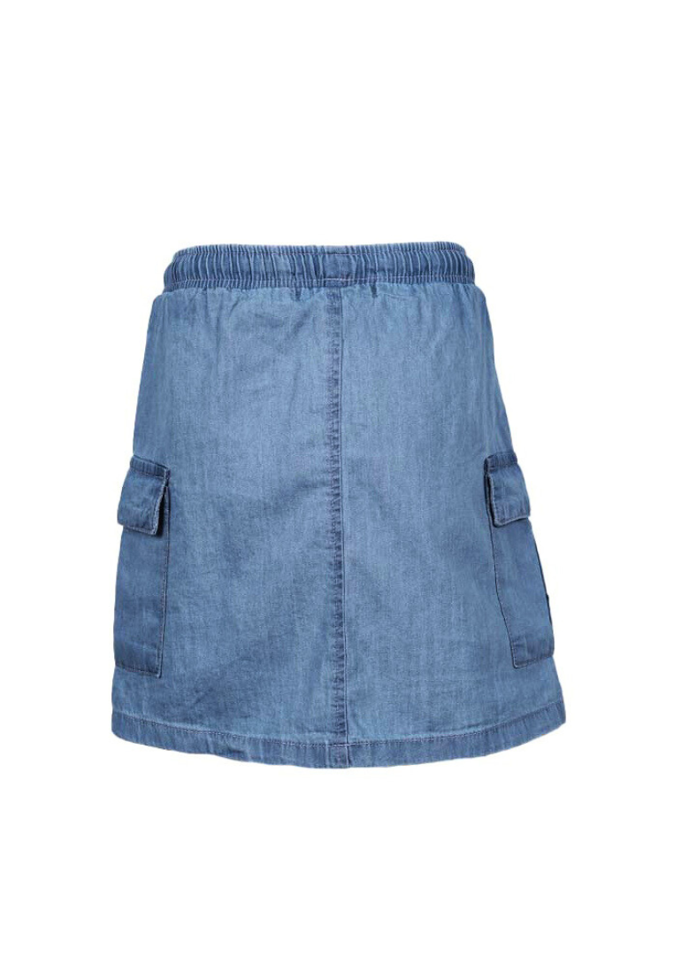 Osella Kids Girl Denim Skirt with Side Pocket in Light Blue Wash