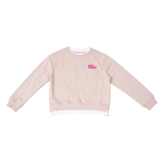 Osella Sweatshirt With Layered Solid Fabric In Beige