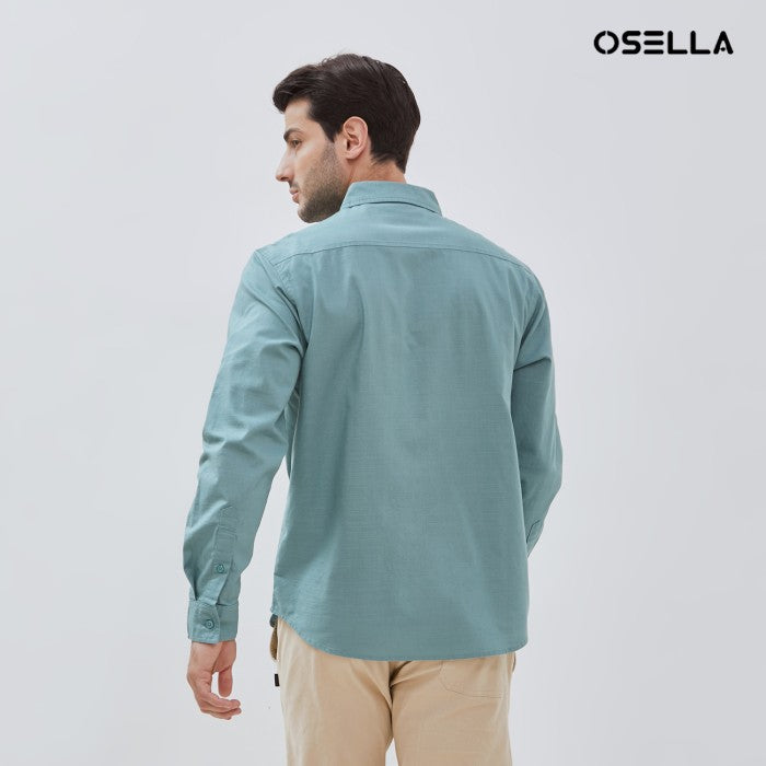 [NEW] Osella Long Sleeve Solid Regular  Shirt In Mint 2037501519