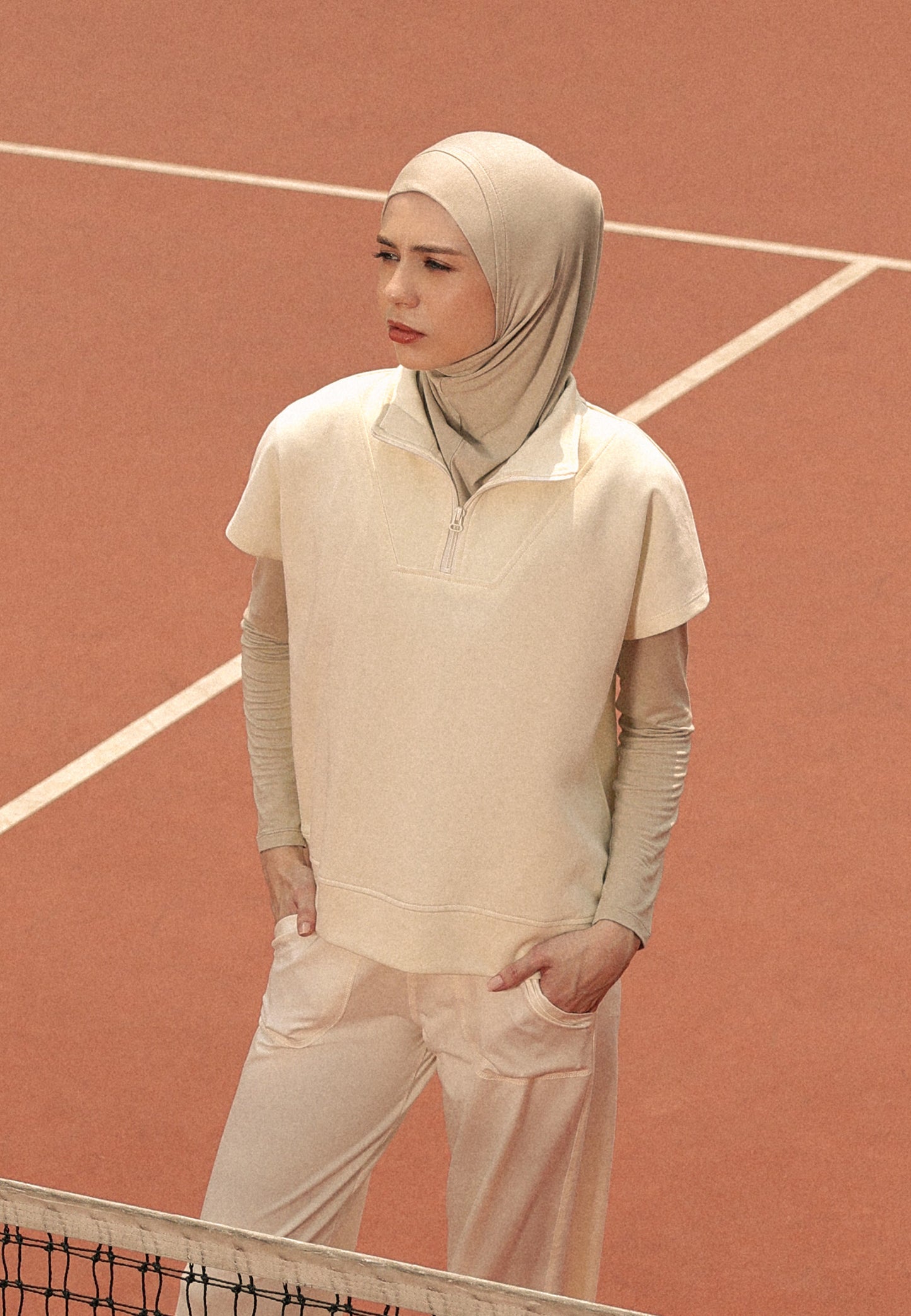 Osella Sleeveless Half-Zip Top
