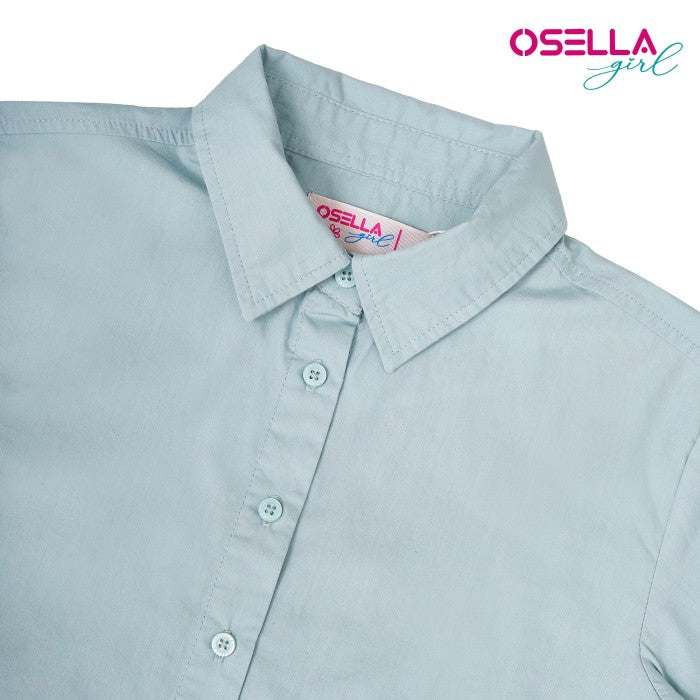 OSELLA LONG SLEEVE SHIRT WITH BOW DETAILING IN SAGE GREEN 2337500319