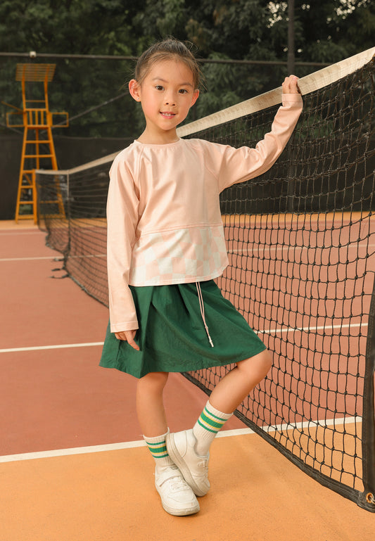 Osella Kids Long Sleeves Checkered Combination T-Shirt