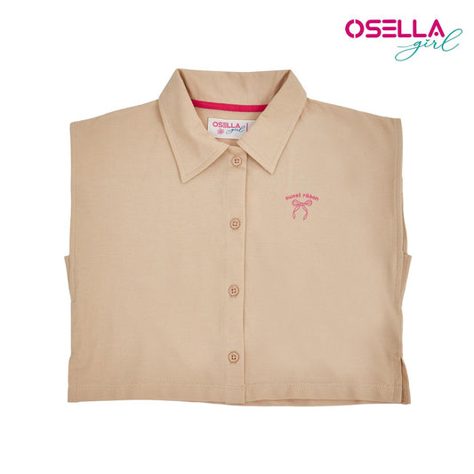 [NEW] Osella Knitted Collared Shirt In Beige 2336500382 | Atasan Tanpa Lengan Anak Perempuan