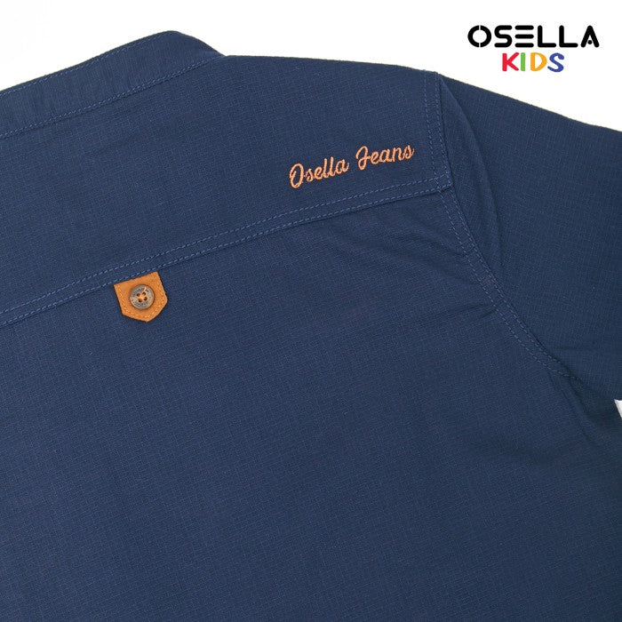 [NEW] OSELLA LINCOLN RIPSTOP SHORT SLEEVE SHANGHAI COLLARED  IN NAVY 2232520259 | Atasan  Kemeja Shanhai Anak Laki Laki