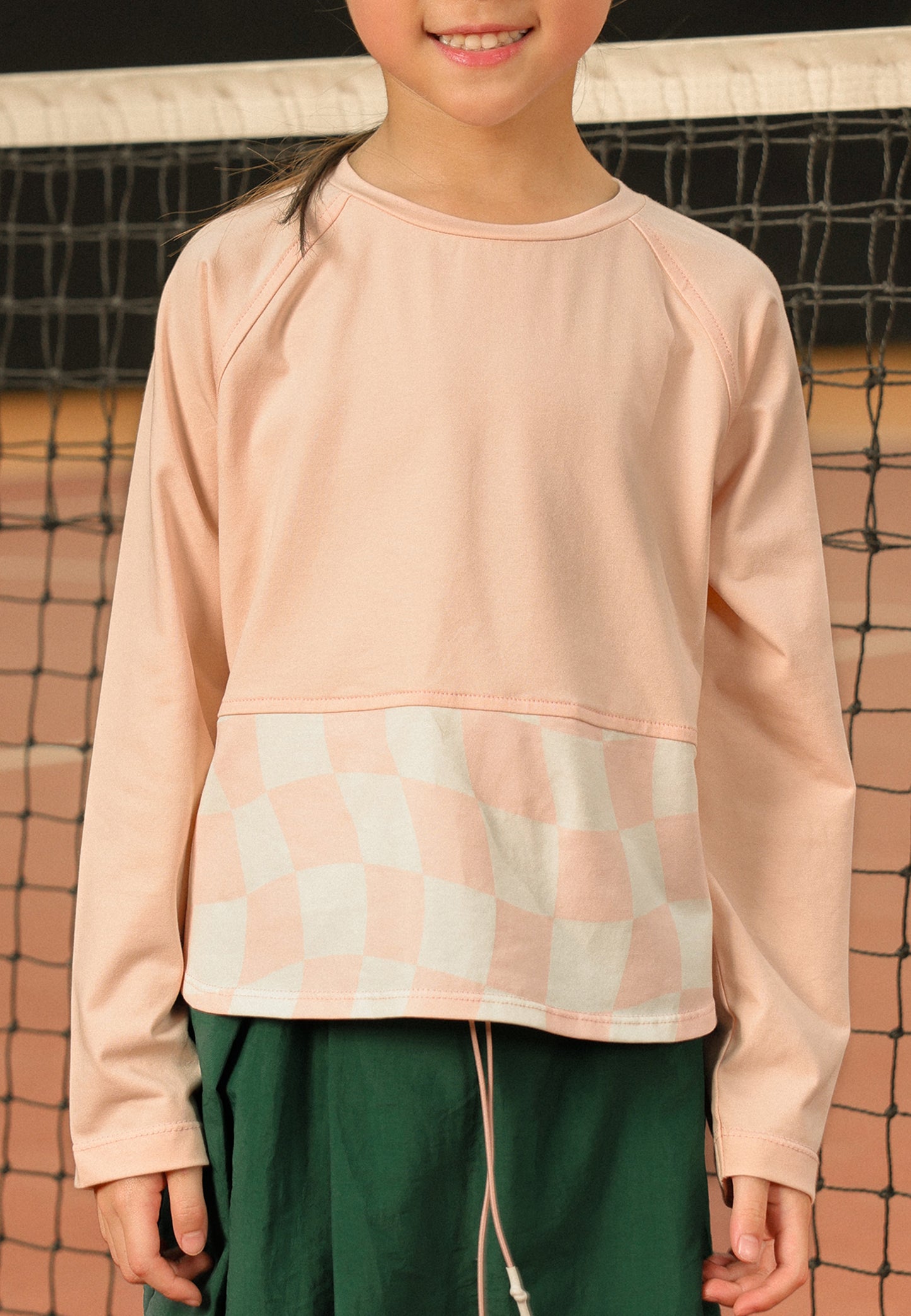 Osella Kids Long Sleeves Checkered Combination T-Shirt