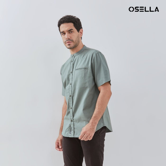 [NEW] Osella Solid Shanghai Collared Short Sleeve Shirt 2032520119