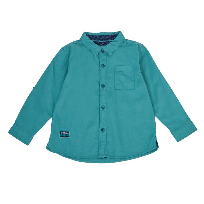 Osella Kids Boy Long Sleeve Shirt In Wasabi Green