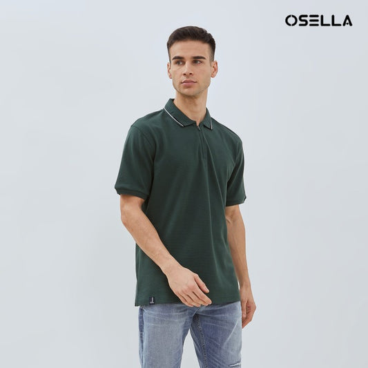 [NEW] OSELLA THEO TEXTURED ZIPPER POLO SHIRT 20215002