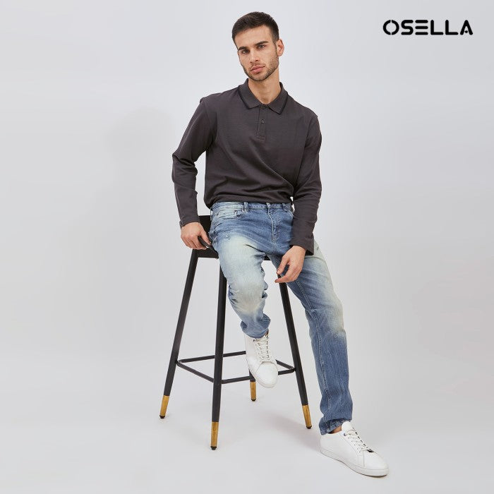 [New] Osella Thomas Slim Fit Jeans In Medium Indigo Blue 208O5002A2 | Celana Panjang Jeans Pria